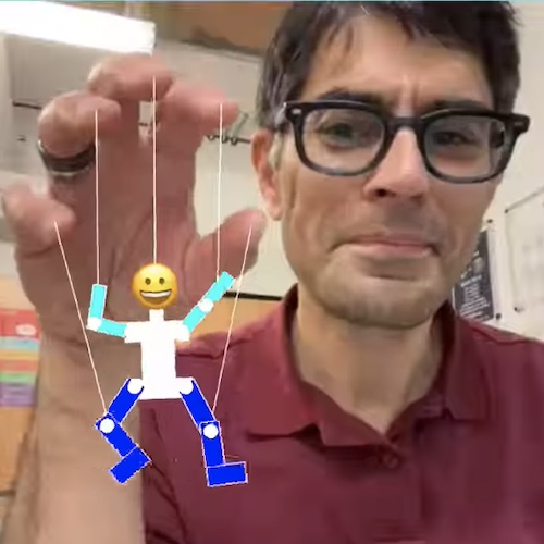 Raj Raizada with a p5play hand puppet